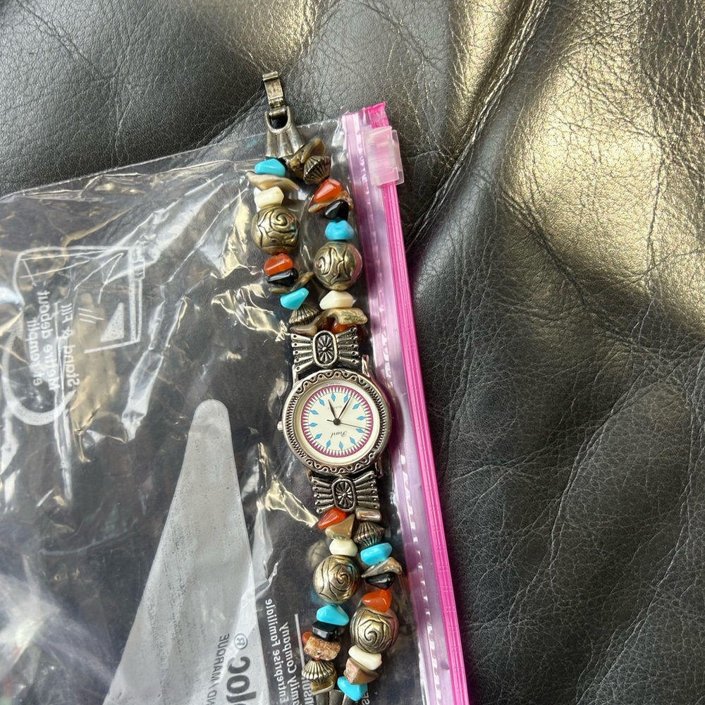 Silver tone watch and watchband